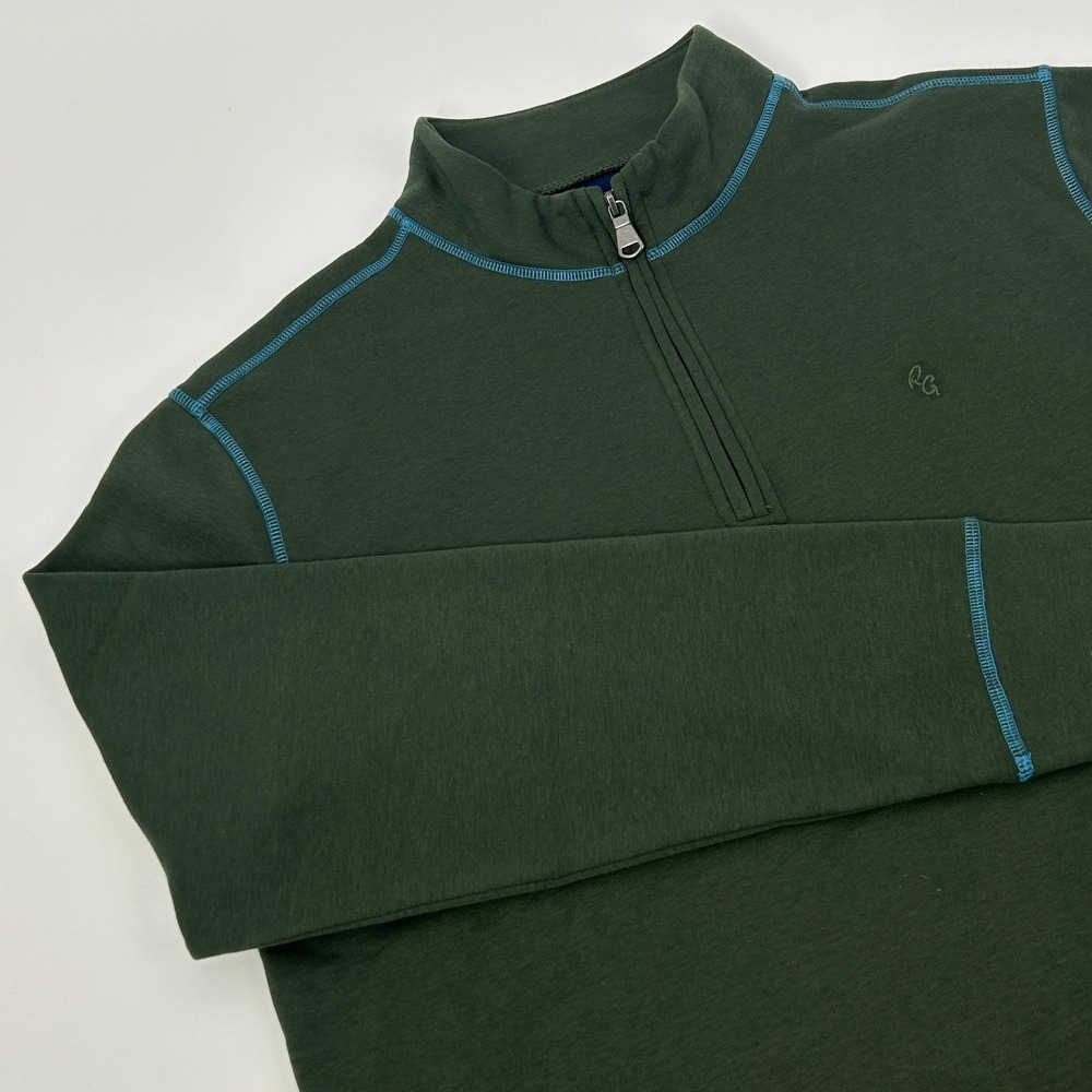 Robert Graham Fulham Pullover Men Medium Deep Forest‎ Green Quarter Zip NEW